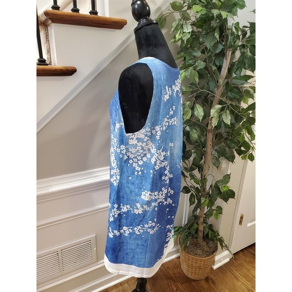 SHEIN Women's Blue Polyester Scoop Neck Sleeveless Knee Length Dress Size Large - Picture 6 of 10